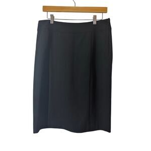 Chaus Women 8 Pencil Black Skirt Side Zip Back Pleat Classic Chic